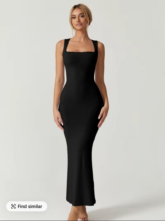 Dresses & Skirts - Sleek Navy Square Neck Maxi Dress